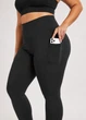 Лосини жіночі Plus Size спортивні з високою посадкою та кишенями на кожен день 2XL Чорний (L7037841) - зображення 2