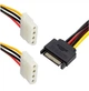 Переходник питания SATA 15-pin на 2х Molex 4-pin, кабель-разветвитель для вентиляторов, HDD и аксессуаров ПК (00212) - изображение 2