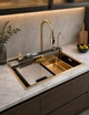 Кухонная мойка 75*45 PVD Gold Valeso Handmade "Водопад" (ДЕКОР) - изображение 1