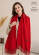 Жіноча шаль-палантин Cashmere з бахромою. 200*70см червона - зображення 1