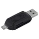 Кардридер - считыватель карт памяти STLab U-375 OTG внешний 2 интерфейса USB + Micro-USB черный - изображение 1