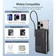 Батарея універсальна Choetech Magnetic Wireless 10000mAh 20W, PD, Qi-15W, USB-C In/Out, build-in cabel, Black (B735-CCBK) - зображення 7