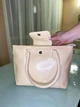 Сумка женская тоут бежевая из экокожи модная вместительная сумка shopper casual - изображение 4