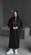 Платье женское длинное трикотажное оверсайз OneSize Черное - изображение 5
