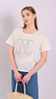 Футболка жіноча легка з стразами OneSize Біло-молочна - зображення 1