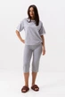 Піжама (футболка + бриджі) жіноча бавовняна BARWA garments 0399/108 L Сіра меланж (2113991083100) - изображение 1