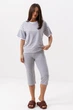 Піжама (футболка + бриджі) жіноча бавовняна BARWA garments 0399/108 L Сіра меланж (2113991083100) - изображение 2