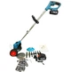 Аккумуляторный триммер Makita UR2000DWAE 48V бесщеточный с колесами беспроводная электрокоса садовая косилка для травы сорняков кустарников 10000 об мин 230 мм 2 батареи - изображение 2
