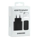 Мережевий зарядний пристрій Samsung 1USB-C PD 45 W 100-240V чорний - зображення 3