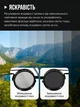 Солнцезащитные очки круглые с регулировкой затемнения ND Vario поляризационные UV400 унисекс с ручной сменой яркости Черные - изображение 5