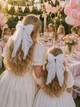 Банти для волосся на заколках білі шифонові, набір Мама та Донька Family Look, 2 шт, святкові банти для дівчинки та жінки - зображення 2