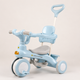 Голубой Трехколесный велосипед Baby Carriage 588 / Велосипед с родительской ручкой и корзиной / Велосипед-коляска - изображение 1