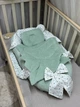 Кокон для новонародженого велюр з крилами мята - зображення 5