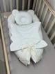 Кокон для новонародженого велюр з крилами молоко крапочка - зображення 5