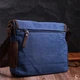 Чоловіча сумка через плече для ноутбука 13" із щільного текстилю Vintage 22203 Синій - зображення 8