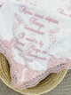 Крыжма для девочки Family Tradition велюровая махра плюш с вышивкой и кружевом 100х100 см белая Господнее благословение - изображение 3