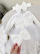 Комплект нарядной одежды для девочки Family Tradition велюр сетка с кружевом 92 см белый Элиана - изображение 5