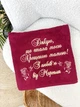 Комплект банных полотенец Family Tradition двусторонняя махра с вышивкой 140х70 см бордовый / зелёный Благодарность от крестника - изображение 2