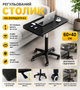 Столик приставний для ноутбука 60x40 см Чорний на коліщатках з регулюванням висоти 58-75 см та поворотом 360 градусів для роботи та сніданку - зображення 1