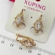 Серьги Xuping Jewelry длина 2см ширина 1см медицинское золото позолота 18К с1697 - изображение 6