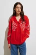 Жіноча сорочка з ніжною вишивкою RicaMare XL-2XL Червоний (RM4208-25DS---572) - изображение 1
