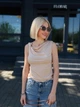 Ассиметричный женский топ Fashion 54/56 бежевый - изображение 2