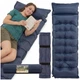 Коврик самонадувающийся Springos 193 x 66 x 3.5 см с подушкой PM054 Navy Blue - изображение 19