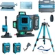 Лазерный самовыравнивающийся уровень Makita SK700GDZ 4D высокоточный аккумуляторный нивелир со штативом в кейсе 16 линий для строительных монтажных и отделочных работ - изображение 4