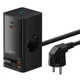 Мережевий зарядний пристрій Baseus PowerCombo Digital PowerStrip 65W (2 AC + 1 USB + Type-C + Кабель Type-C) 1,5м - изображение 2