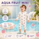 Детский купальный комбинезон с длинным рукавом для бассейна и моря AQUA FRUIT MINI молочный с принтом Персики, рост 100–110 см. - изображение 1