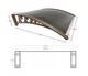 Козырек для двери из поликарбоната Metal-gum KlasK80x120 120 х 80 см навес для балкона Темно-коричневый - изображение 7
