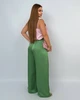 Брюки женские из дабл шелка палаццо на резинке с высокой посадкой больших размеров летние G&M k-130778 52-54 Размер цвет зеленый - изображение 4