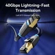 Патч-корд 8м, S/FTP cat 8 RJ-45 black Vention (IKABK) - зображення 2