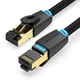 Патч-корд 0.5m S/FTP cat 8 RJ-45 COPPER black Vention (IKGBD) - изображение 1