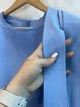 Женское хлопковое платье миди с объемными рукавами и поясом GARNI MKGRDR-6 - 48, Синій - изображение 3