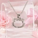 Кулон Hello Kitty на цепочке 45 см серебристый с розовыми стразами - изображение 3