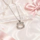 Кулон Hello Kitty на цепочке 45 см серебристый с розовыми стразами - изображение 4