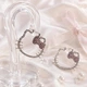 Серьги Hello Kitty со стразами серебристые 4×3,5 см, бижутерный сплав - изображение 5
