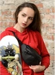 Женская поясная сумка бананка из экокожи городская Sambag Marina MSG черная 60518 - изображение 6
