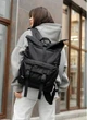 Жіночий міський рюкзак RollTop з поліестеру для ноутбука 12.5–17 дюймів з регульованим об'ємом та кишенями, чорний 60602 - зображення 8