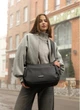 Женская сумка для ноутбука Sambag Flex Dart черная водоотталкивающая сумка через плечо для MacBook 13–14 дюймов 69043 - изображение 6
