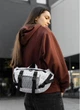 Большая женская поясная сумка бананка тканевая городская Sambag DynamicDart с принтом Square 60512 - изображение 1