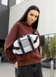 Большая женская поясная сумка бананка тканевая городская Sambag DynamicDart с принтом Square 60512 - изображение 3