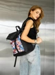 Жіночий міський рюкзак RollTop Sambag One Flowers для ноутбука до 16–17 дюймів з екошкіри, чорний з квітковим принтом 60566 - зображення 6