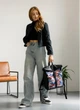 Жіночий міський рюкзак RollTop Sambag One Flowers для ноутбука до 16–17 дюймів з екошкіри, чорний з квітковим принтом 60566 - зображення 9
