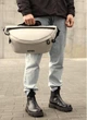 Мужская сумка-бананка под ноутбук Sambag Urban Laptop черная серая текстильная сумка-кроссбоди для ноутбуков до 14″ 51937 - изображение 6