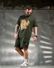 Мужской летний костюм Stone Island шорты+футболка S хаки (96164) - изображение 3