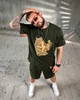 Мужской летний костюм Stone Island шорты+футболка S хаки (96164) - изображение 4