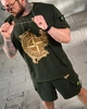 Мужской летний костюм Stone Island шорты+футболка S хаки (96164) - изображение 7