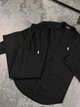 Мужской льняной костюм Polo Ralph Loren шорты+рубашка 3XL черный (RL0001) - изображение 3